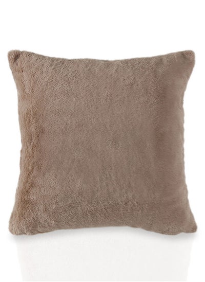 Buy Knife Edge Cushion Cover -Taupe, Polyester, 45 X 45 Cms, 1-Piece in UAE