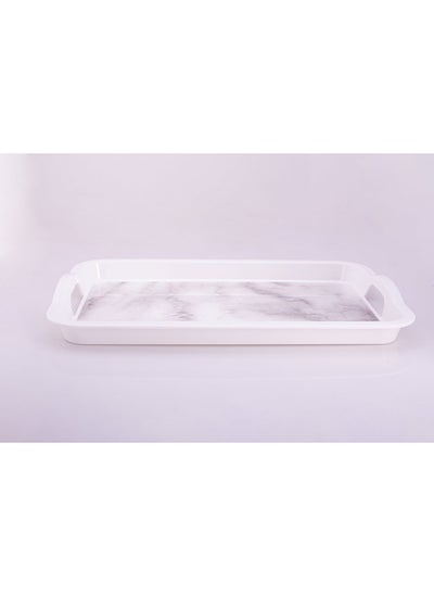 Buy Bright Designs Melamine Rectangle Tray 
Set of 1 (L 55cm W 35cm) White Marble in Egypt