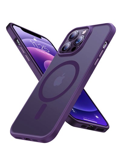 Buy INFOSUN iPhone 12/12 Pro Case Cover Compatible with Magsafe Magnetic Designed Shockproof Case Translucent Matte Protective Cover Back Hard Cases with Magnet for iPhone 12/12 Pro Case Purple in UAE