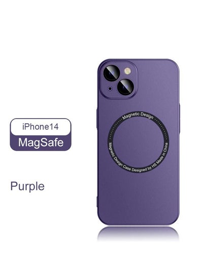 Buy Slim Case for iPhone 14 Ultra Thin Slim Matte Magnetic Magsafe Wireless Charging Case for Apple iPhone 14 6.1 Purple in UAE