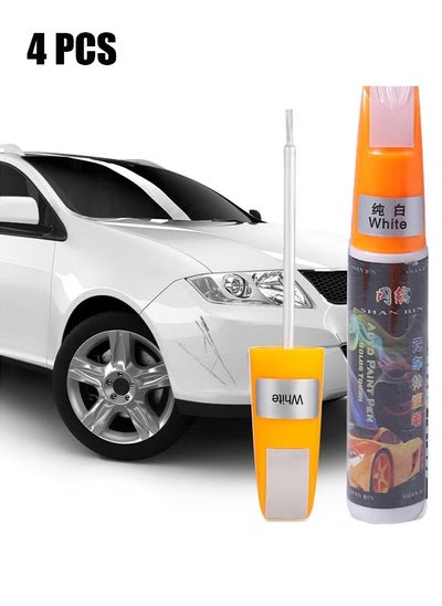 Buy 4 Pcs White Touch Up Paint Pen for Cars, Car Paint Scratch Repair, Two-In-One Car Touch Up Paint Fill Paint Pen, Quick & Easy Solution for Deep and Minor Scratches in UAE