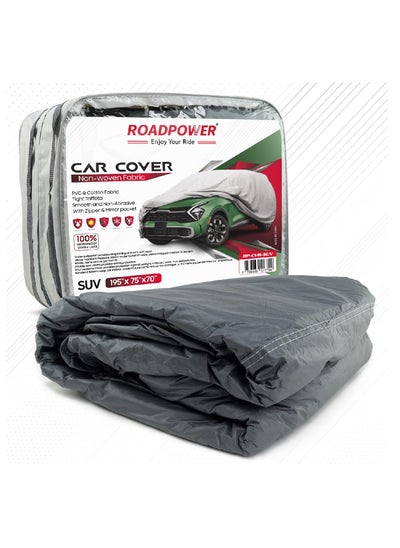 اشتري zipper Car Cover With Mirror Pocket For All Weather Waterproof Windproof Dustproof Full Covers PVC And Cotton Fabric Tight Taffeta smooth Non-Abrasive (SUV, 195''X 75''X 70'') في الامارات