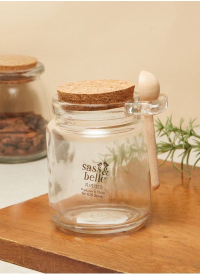 Buy Small Jar With Cork Lid And Spoon in UAE