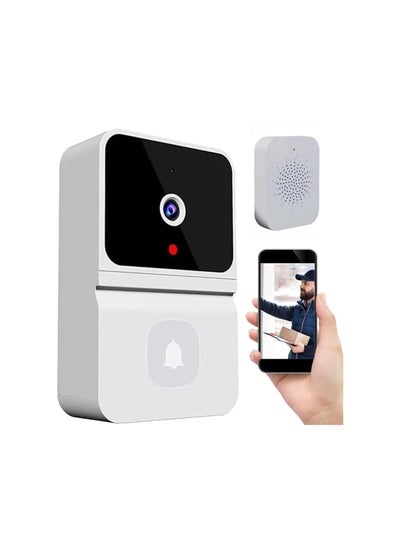 اشتري Wireless Video Doorbell Camera with Wireless Chime, Intercom HD Night Vision WiFi Rechargeable Security Door Bell Wireless with Camera,2-Way Audio,Cloud Storage,APP Control,Smart Camera for Apartment في الامارات