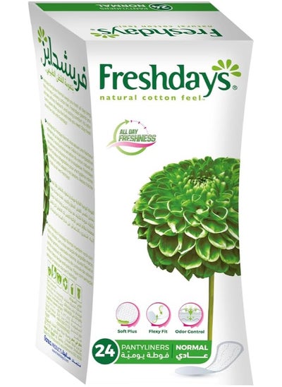 Buy Fresh days Natural Cotton Feel Pantyliner Normal 24 Pads in Egypt