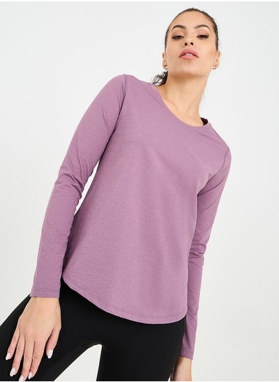 Buy Stitch Detail Curved Hem Loose Fit Top in Saudi Arabia