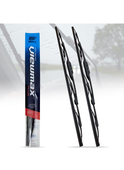 Buy VIEW MAX Windshield Car Wiper Blades, Powerful Performance Conventional Wiper Blades - 2 Pcs - (22" 550mm) in Saudi Arabia