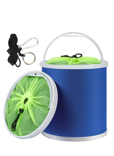 اشتري Collapsible Camping Fishing Bucket, Portable Folding Bucket, 11L (2.9 Gallons) Durable Pop Up Water Bucket, with Net and Rope, for Car Washing, Fishing,Boating or Other Outdoor Activities في الامارات