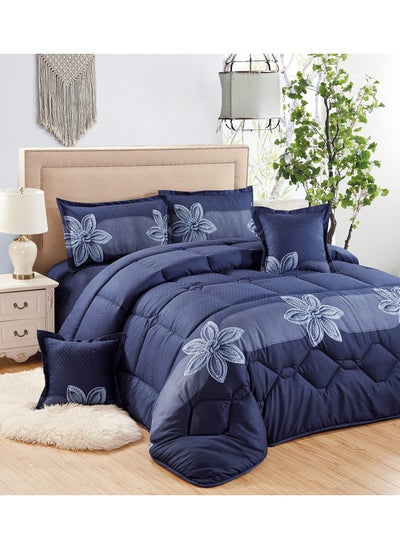 Buy 4Piece Single Size 160X210Cm Comforter Set Medium Filling Bedding Set For All Season Includes 1Comforter 1Bedsheet 1Pillow Shams And 1Cushion Cases in Saudi Arabia