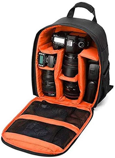 Buy Waterproof DSLR Camera Bag, Shoulder Backpack for Photographers, Shockproof Backpack Hiking Bag (Orange) in UAE