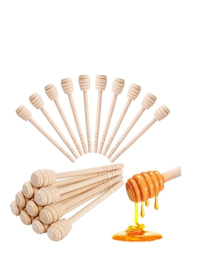 اشتري 12 Pcs Honey Dipper Sticks, 15 cm Wooden Honey Spoon Stirrers for Honey Jar Dispense Drizzle and Wedding Party Gift, Honeycomb Stick في الامارات