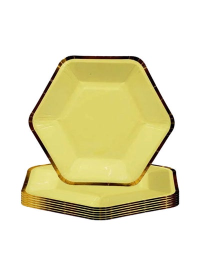 Buy Pack Of 6 Disposable Plates with Gold Foil Scalloped Edging -  9 Inches in UAE