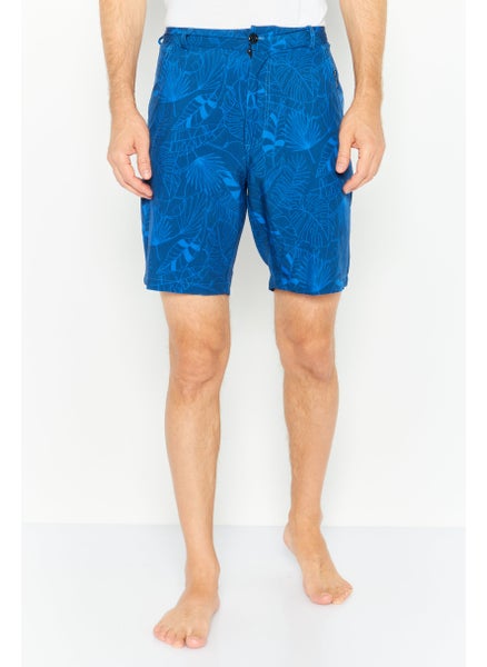 Buy Men Allover Print Swim Shorts, Blue in UAE