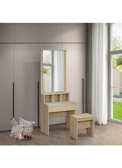 Buy Oasis Cambridge 1-Drawer Dresser With Mirror And Stool 168x62.7x41.5 cm in Saudi Arabia