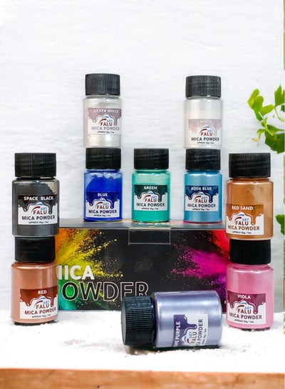Buy Mica Powder Colors Set Of 10 Colors 10G For Resin And Candle And Soap HDS in Saudi Arabia