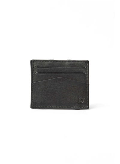 اشتري Fashionable Logo Embellished Genuine Leather Card Holder With Multiple Pockets في مصر