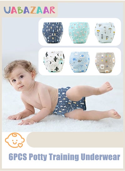 Buy Baby Potty Training Underwear for Boys and Girls, 6 Pack Absorbent Training Pants for Toddlers with Printed Reusable Cotton Toilet Training Pants for 12-18kg Kids (2-4 Years) in UAE