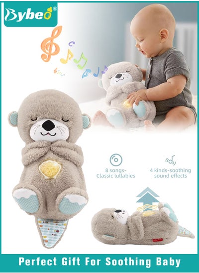 Buy Baby Sound Machine, Infant Soothe Otter For Babies Sleeping, Portable Newborn Plush Toy with Sensory Details Music Lights & Rhythmic Breathing Motion in UAE