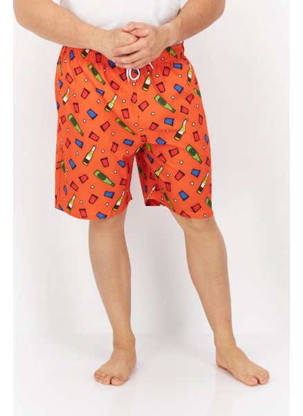 Buy Men Allover Print Swimwear Short, Orange Combo in UAE