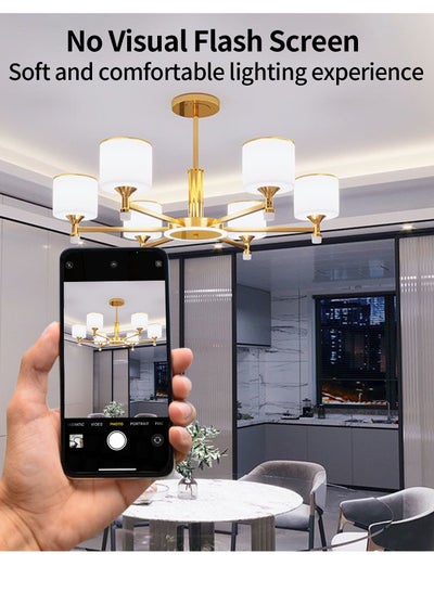 Buy Chandelier Modern Ceiling Lighting 6 Lights Adjustable Industrial Mount Pendant Light Fixture For Kitchen Living Dining Room Bedroom Foyer in Saudi Arabia