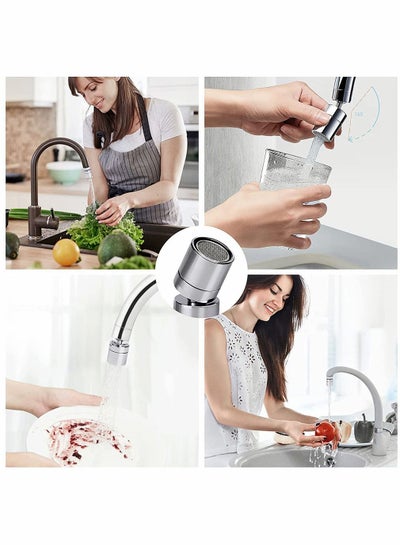 اشتري Faucet Aerator, 360-Degree Rotate Swivel Kitchen Sink Tap Aerator, with Gasket Faucet Sprayer Replacement Part - 55/64 Inch (22mm) - Female Thread - Chrome في الامارات
