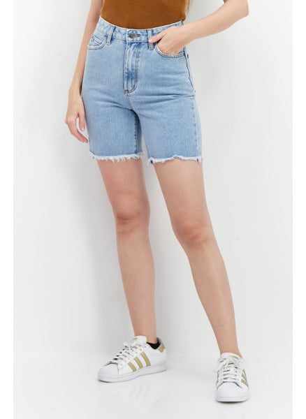 اشتري Women Washed Denim Shorts, Blue في الامارات