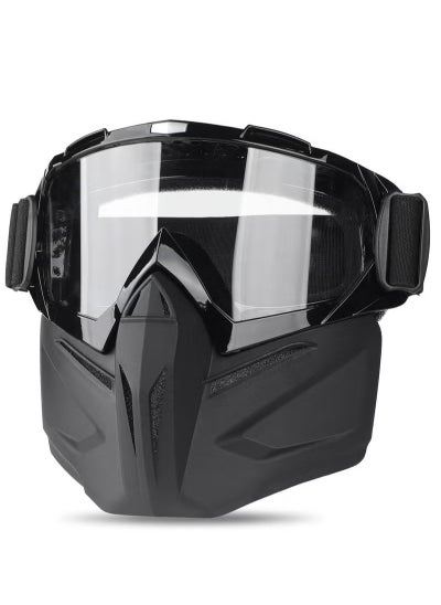 Buy Motorcycle Goggles Detachable Face Mask Airsoft Mask Full Face Protective Gear Compatible with Helmet for Men Women Kids Youth Detachable Clear Goggles for Motorcycle ATV Dirt Bike in UAE