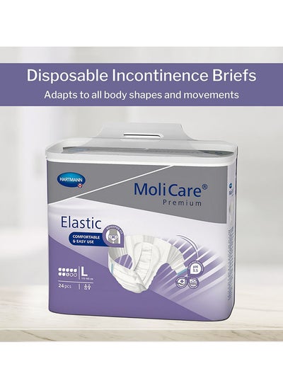 Buy Molicare Premium Elastic A/D Purple 8D Size Lrg 24S in UAE