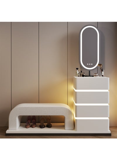 Buy Dressing Table with LED Mirror & Shoe Changing Stool in UAE