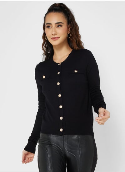 Buy Knitted Cardigan With Pocket Detail in Saudi Arabia