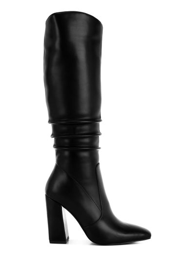 Buy Slouchy Calf Boots in Black in UAE