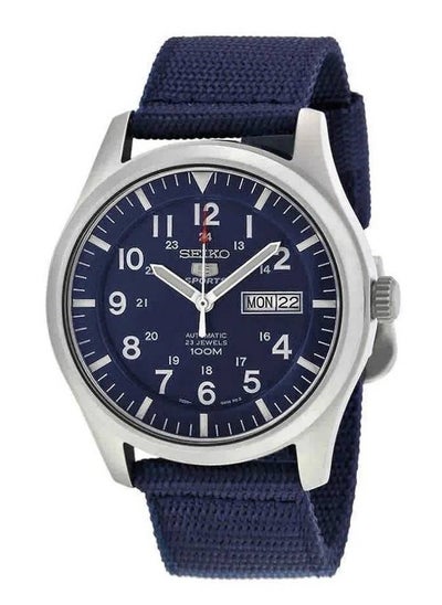 اشتري 5 ports Automatic Blue Dial Nylon Strap Men's Watch SNZG11K1 في الامارات