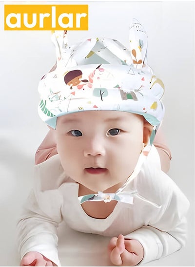 Buy Head Protection Adjustable Baby Safety Helmet, Light Weight, No Bumps, Soft Cushion Suitable For Children Learning To Walk All Seasons White in Saudi Arabia