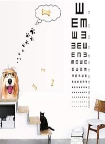 اشتري Eye Chart Cute Dog Wall Sticker Kindergarten decorating eyesight wall stickers في مصر