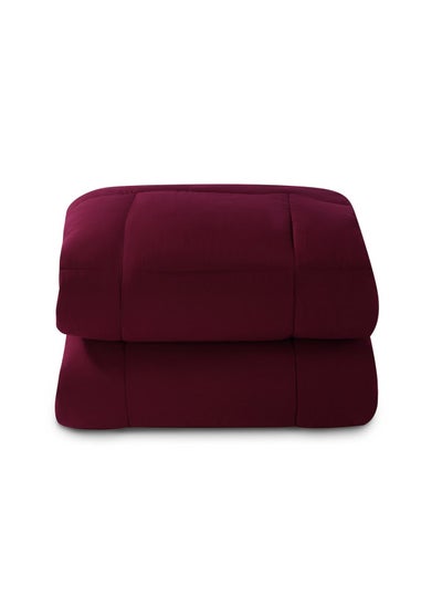 Buy Essence Reversible Comforter 200x240cm - Burgundy in UAE