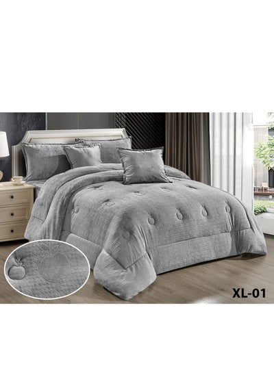 Buy Luxury Royal Bedspread 4 Pieces For Two People Winter Two Sides Velvet Side And Fur Side Size 170x220 cm in Saudi Arabia