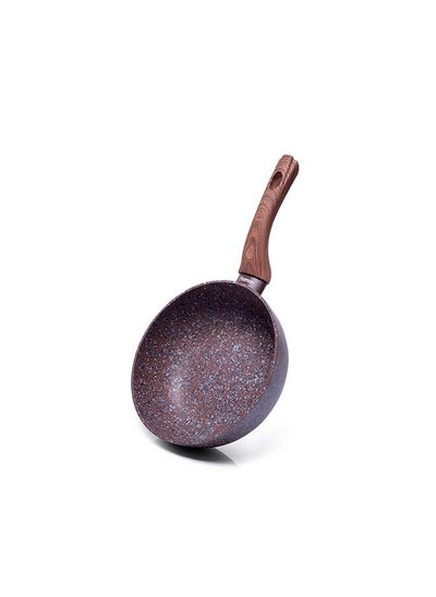 اشتري Magic Brown Series Non-Stick Coating Deep Frying Pan With Induction Bottom And Bakelite Handle 28x8.1cm في الامارات