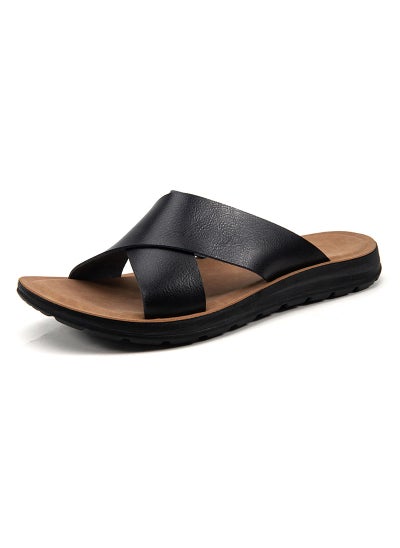 Buy Men's Cork Footbed Sandals - Open Toe Slip On Slide Sandals Men Suede Footbed in Saudi Arabia