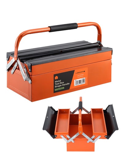 Buy 3-Tray Metal Tool Box Single Handle - 42cm in Saudi Arabia