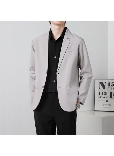 Buy Shoulder Pad Small Suit Jacket Mens Korean-style Business Dress Casual Suit Black Plumpty Handsome Boys Fashionable TopDark Grey Shoulder Pad Suit Dark Grey Shoulder Pad Suit in Saudi Arabia