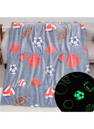 Buy Kids Glow in The Dark Blanket Soft Throw All Seasons for Couch Sofa Bed 150 x 120cm in UAE