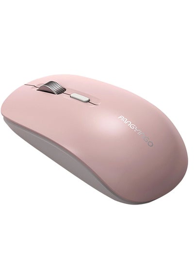 Buy PANGYINGO F107 Rechargeable Wireless Mouse Slim Silent Lightweight - Power Saving on/off button - 1600DPI  - Metal Roller -For office Business in Egypt