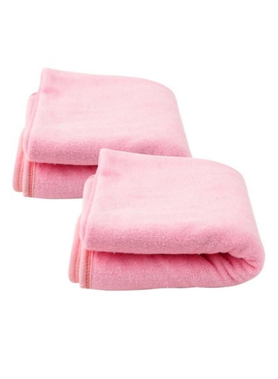 Buy Pack of 2 Bath Towels for Newborn Babies Super Soft Double Sided 2 in 1 Baby Hooded Bathing Towels for Infants Toddlers (Pink) in UAE
