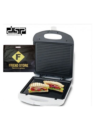 Buy DSP Sandwich Maker Toaster Large Size - 1200 Watts Safety Thermal Cut-Off and Thermal Valve - KC1061 - White in Egypt