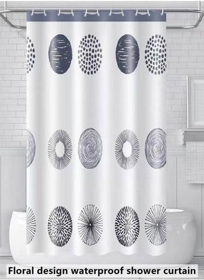 Buy 1-Piece Waterproof PEVA Shower Curtains with Pattern Multicolor 180 x 180 Centimeter in UAE