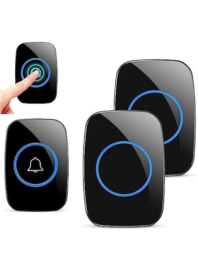 Buy Wireless Doorbell，Plug in waterproof cordless doorbell with LED flash 1000 Feet Range With 1 Waterproof Transmitter And 2 Plug In Receptors Suitable For Families、Office Buildings、Restaurants in Saudi Arabia