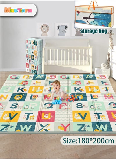 Buy Baby Crawling Mat , 200 x 180 x 1 cm Non Toxic Floor Mat,Double-Sided Waterproof Baby Play Mat for Toddler Boy Girl in UAE