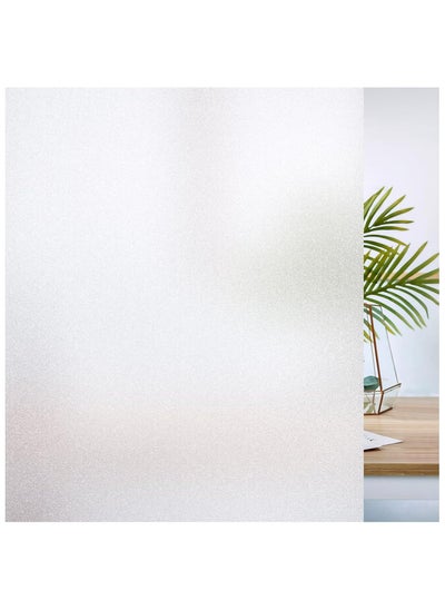 Buy Window Privacy Film Frosted Glass Static - Cling - Non-Adhesive Opaque Vinyl Roll - Anti-UV Sticker Heat Control Sun Blocking Does not Affect Natural Light Enter (White Scrub, 90 * 200cm) in Saudi Arabia