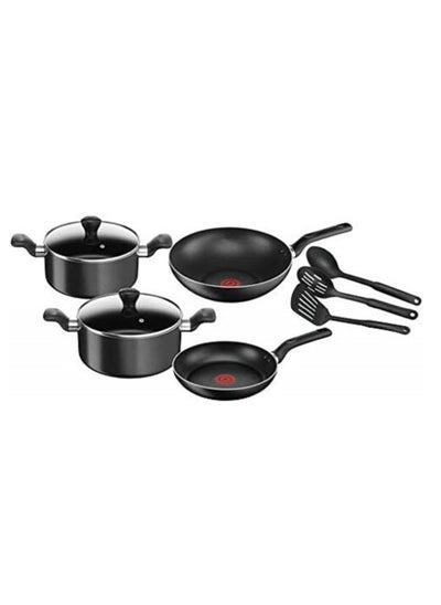 Buy 9-Piece Aluminum Super Cook Non-Stick Cookware Set Black 24cm in UAE