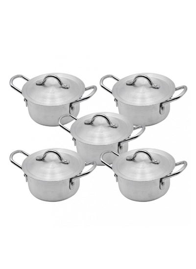 Buy Pakistani 5-piece double handle cooking pot set for an excellent and comfortable cooking experience in the kitchen. This set features with durable double handles 17-21150 in Saudi Arabia